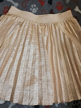 Shinestar Pale Pink Pleated Mini Skirt with Black Dot Detail